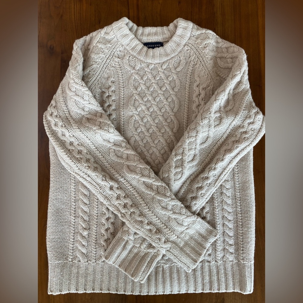 LANDS END women’s fisherman’s sweater